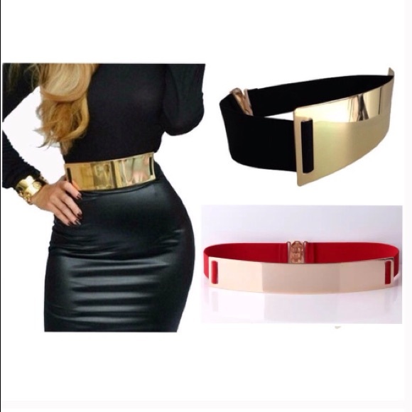 Accessories - Gold Metal Elastic Mirror Golden Metal Blets